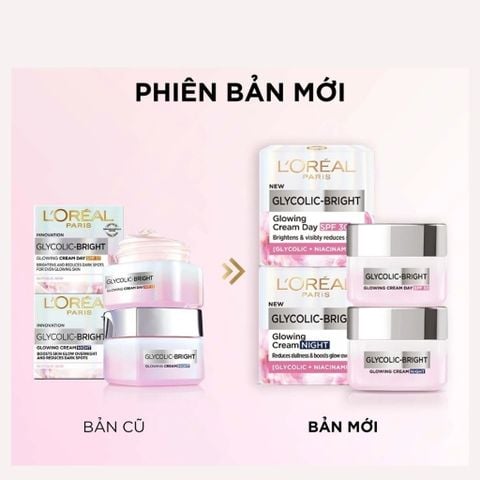 Kem Dưỡng Sáng Da Mờ Thâm Nám Ban Ngày Loreal Glycolic-Bright Glowing Cream Day SPF30 50ml