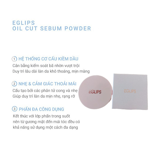 Phấn Phủ Dạng Bột Kiềm Dầu Eglips Oil Cut Sebum Powder 7g