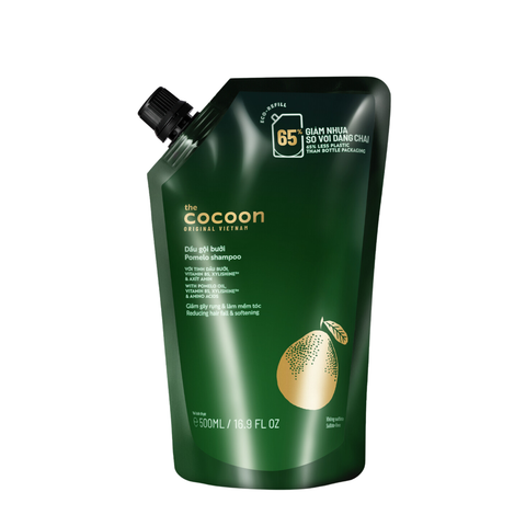 Túi Refill Dầu Gội Bưởi Giảm Gãy Rụng & Kích Thích Mọc Tóc Cocoon Pomelo Shampoo 500ml