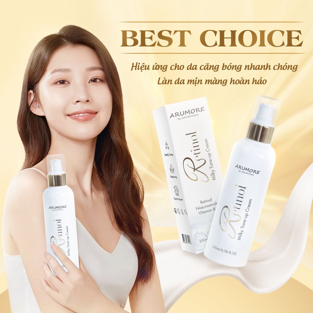 Kem Dưỡng Trắng Da Body Arumore Retinol Milky Tone-up Cream 200ml