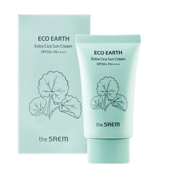 Kem Chống Nắng Chiết Xuất Rau Má Nâng Tông Làm Dịu Da The Saem Eco Earth Extra Cica Sun Cream SPF50+/PA++++ 50g