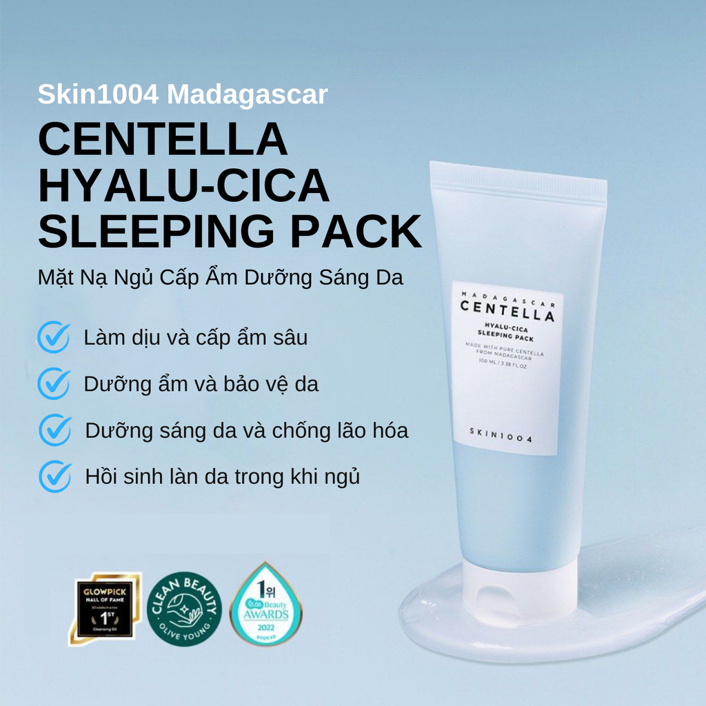 Mặt Nạ Ngủ Cấp Ẩm Dưỡng Sáng Da Skin1004 Madagascar Centella Hyalu-cica Sleeping Pack 100ml