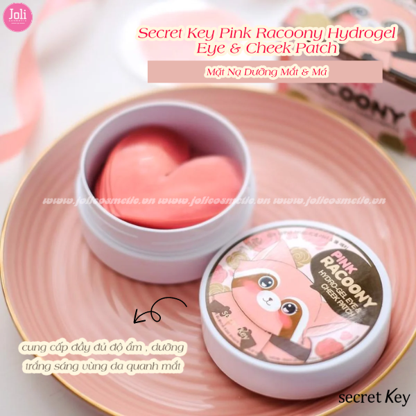 Mặt Nạ Dưỡng Mắt & Má Secret Key Pink Racoony Hydrogel Eye & Cheek Patch