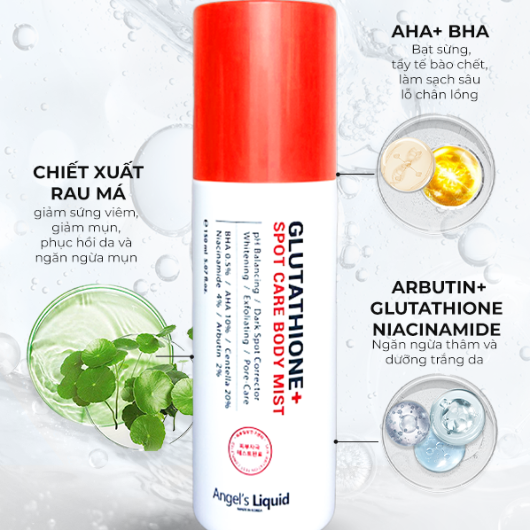Xịt Giảm Mụn Lưng Angel's Liquid Glutathione Spot Care Body Mist 150mlXịt  Giảm Mụn Lưng Angel's Liquid Glutathione Spot Care Body Mist 150ml – JOLI  COSMETIC