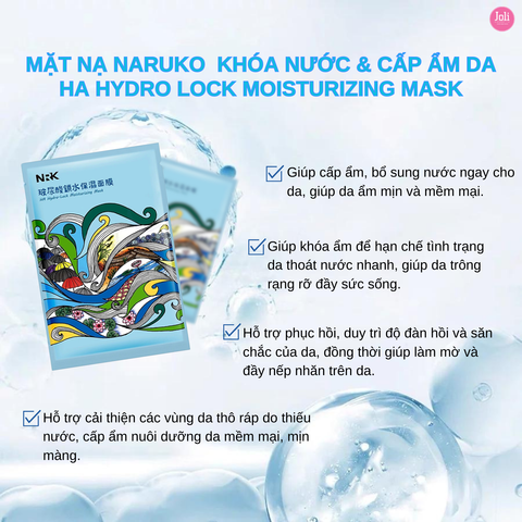 Mặt Nạ NARUKO Axit Hyaluronic Khóa Nước & Cấp Ẩm Da 25ml HA Hydro Lock Moisturizing Mask