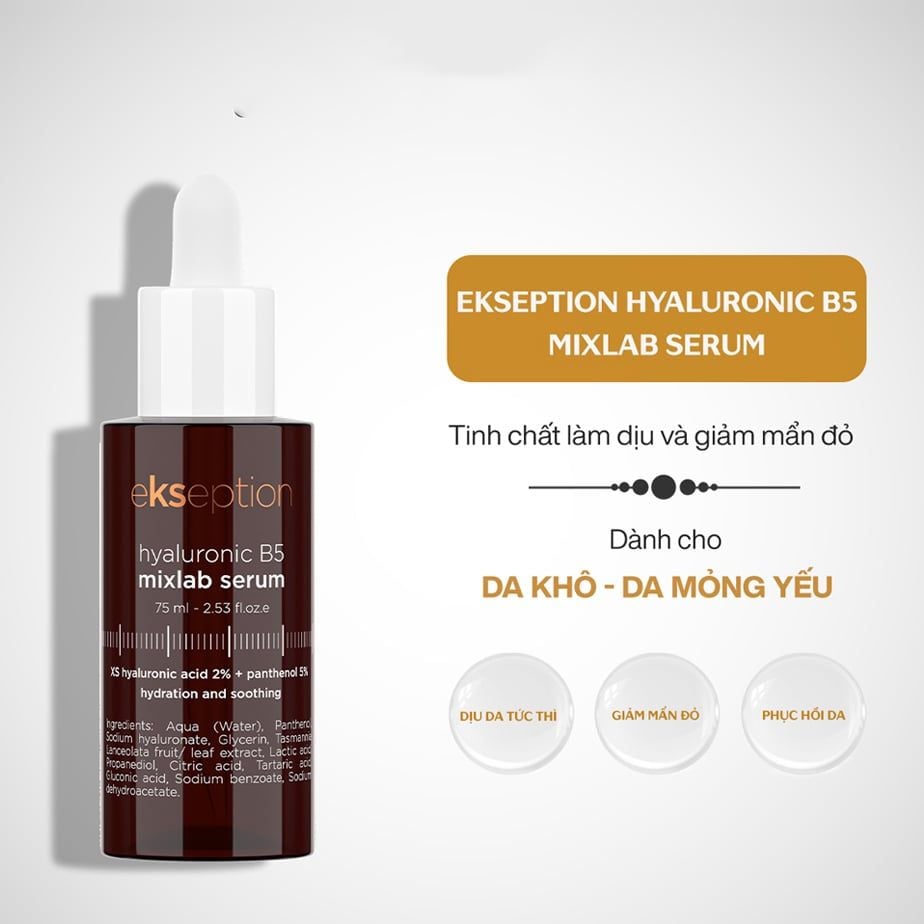 Tinh Chất Dưỡng Ẩm Làm Dịu Da Ekseption Hyaluronic B5 Mixlab Serum 75ml