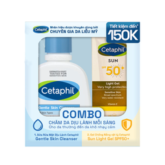 Combo Sữa Rửa Mặt Cetaphil Gentle Skin Cleanser 125ml + Gel Chống Nắng Sun SPF50+ Light Gel 50ml