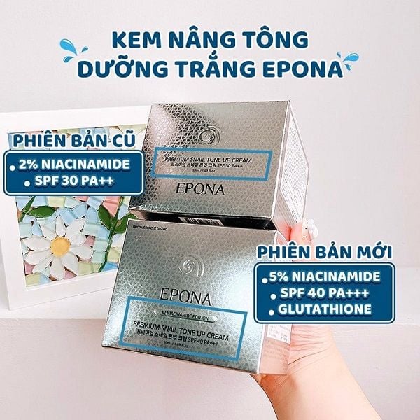 Kem Dưỡng Trắng Da Nâng Tông Chiết Xuất Ốc Sên Epona Premium Snail Tone Up Cream SPF40+ PA++ 50ml