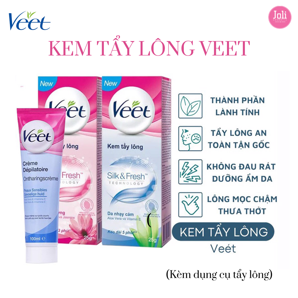 Kem Tẩy Lông Veet Silk & Fresh Dành Cho Da Thường Lotus Milk & Jasmine