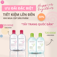 [COMBO] Nước Tẩy Trang Dành Cho Da Dầu & Hỗn Hợp Bioderma Sébium H2O 500ml