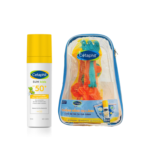 Combo Sữa Chống Nắng Cho Bé Cetaphil Sun Kids SPF50+ 150ml (Tặng Balo Xúc Cát)