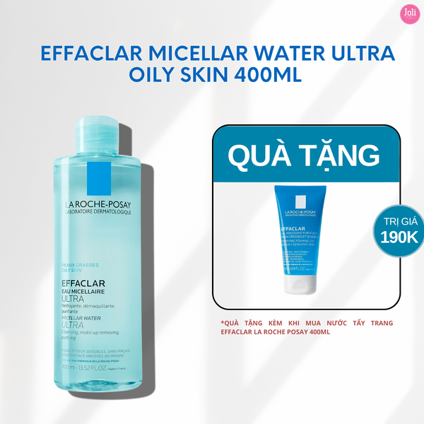 Bộ Sản Phẩm Tẩy Trang Cho Da Mụn La Roche-Posay Effaclar 400ml + Sữa Rửa Mặt Cho Da Dầu Mụn Effaclar 50ml