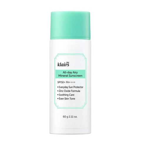 Kem Chống Nắng Nâng Tông Da Klairs All-day Airy Mineral Sunscreen SPF50+ PA++++ 60g