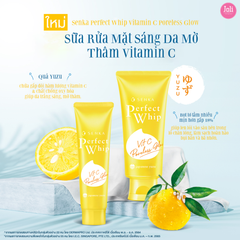 Sữa Rửa Mặt Dưỡng Sáng Mờ Thâm Senka Vit C Perfect Whip 100g