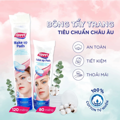 Combo 2 Bông Tẩy Trang Tippys Classic Make Up Pads 120 Miếng + 80 Miếng