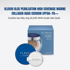 Set Phấn Nước Dưỡng Ẩm Klavuu Blue Pearlsation High Coverage Marine Collagen Aqua Cushion SPF50 PA+++(Tặng kèm lõi)