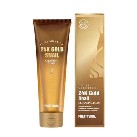 Sữa Rửa Mặt Prettyskin Total Solution 24K Gold Snail Cleansing Foam 150ml