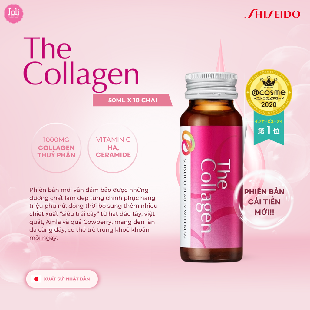 Nước Uống Đẹp Da Chống Lão Hóa Mờ Thâm Nám The Collagen Shiseido 10 Hộp