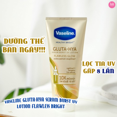 Sữa Dưỡng Thể Sáng Đều Màu Da Ban Ngày Vaseline Gluta-Hya Serum Burst UV Lotion Flawless Bright 330ml
