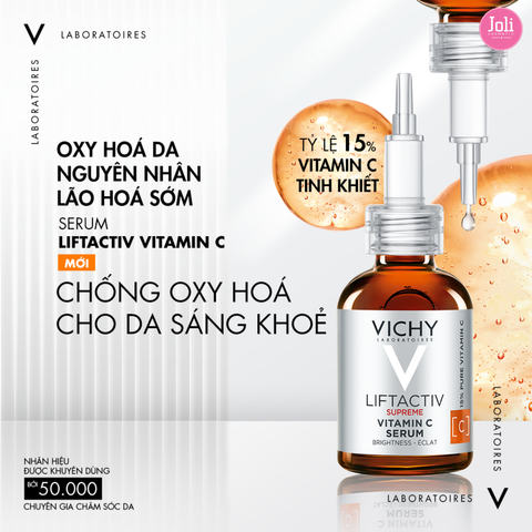 Tinh Chất Vitamin C 15% Dưỡng Sáng Da Giảm Nếp Nhăn Vichy Liftactiv Vitamin C Brightening Skin Corrector 20ml