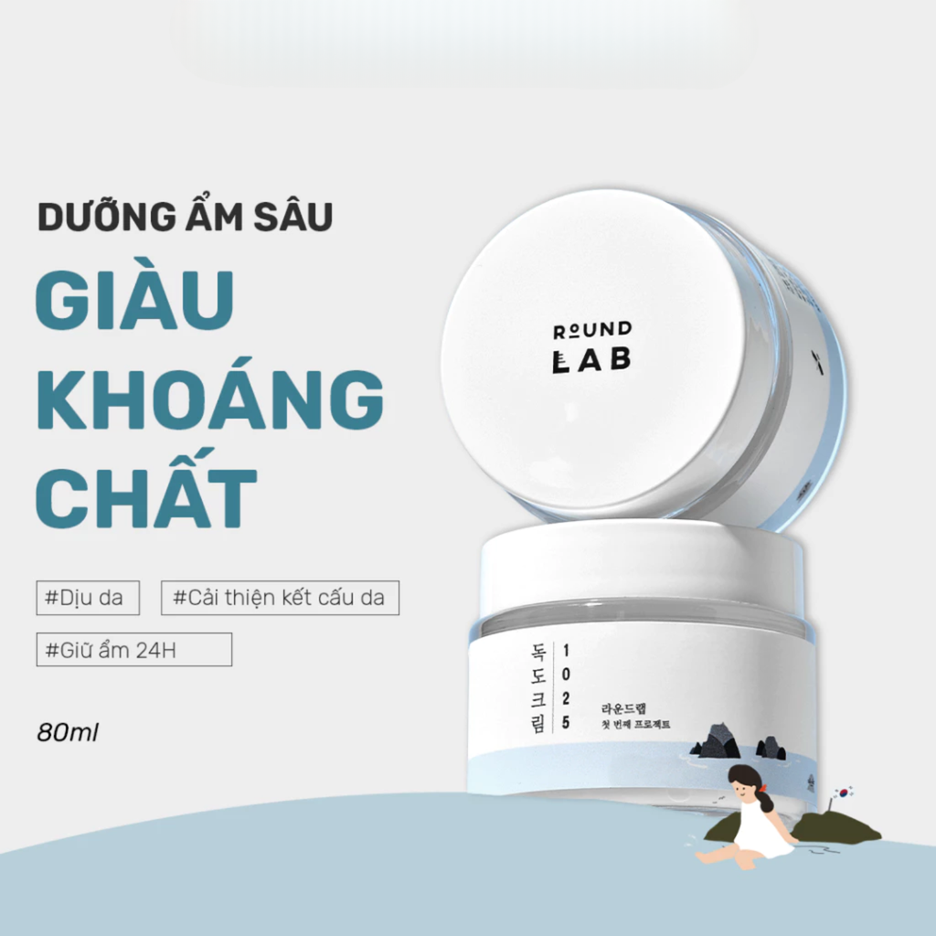 Kem Dưỡng Ẩm Làm Dịu Da Round Lab 1025 Dokdo Cream 80ml