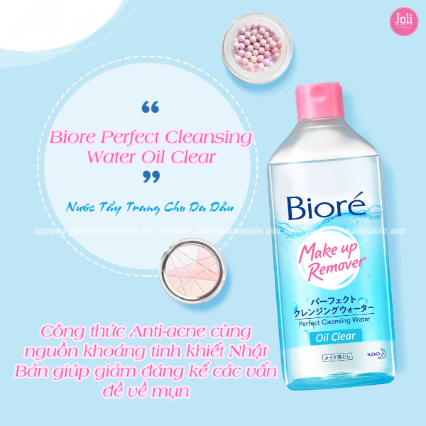 Nước Tẩy Trang Cho Da Dầu Biore Makeup Remover Perfect Cleansing Water Oil Clear 400ml