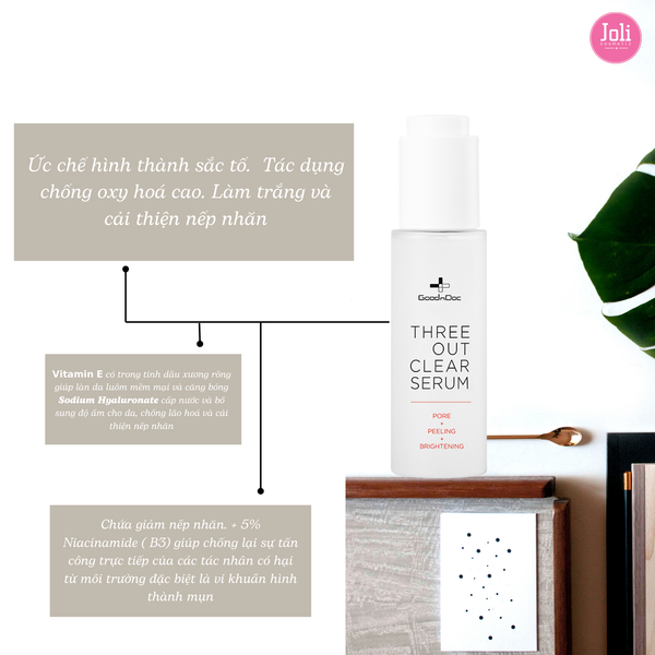 Serum Cấp Ẩm, Làm Sáng Da Goodndoc Three Out Clear 50ml