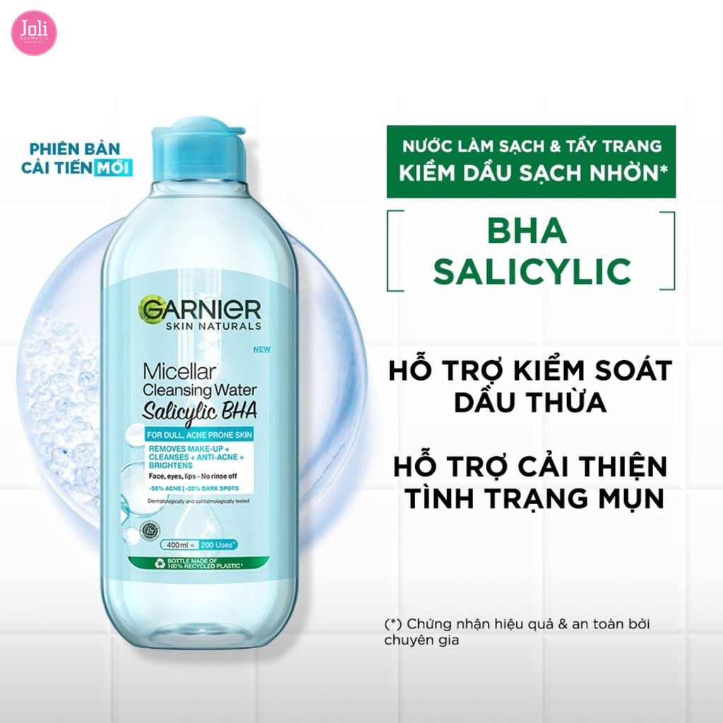 Nước Tẩy Trang Cho Da Dầu Và Mụn Garnier Micellar Cleansing Water For Oily & Acne-Prone Skin