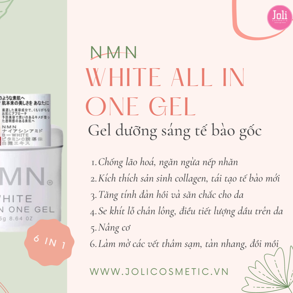 Gel Dưỡng Trắng Da Chống Lão Hóa NMN White All In One Gel 245g