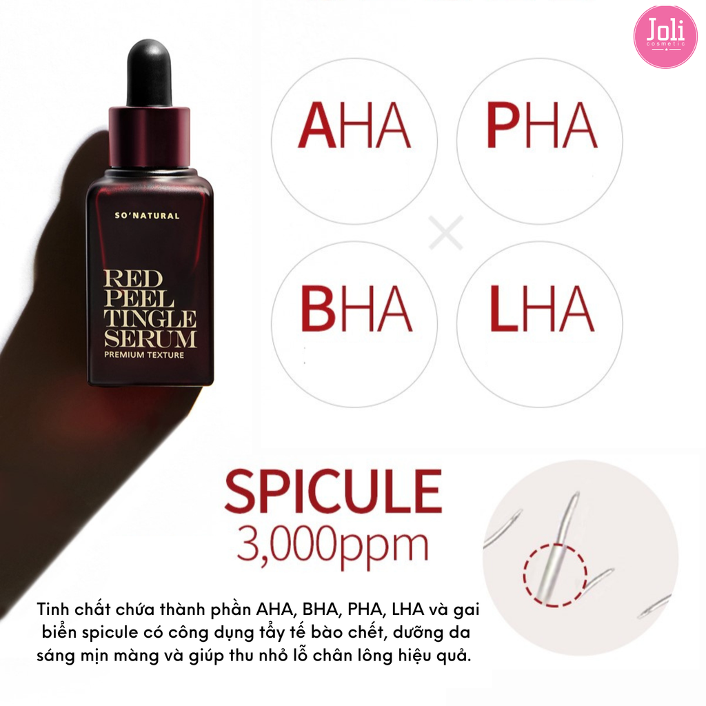 Tinh Chất Tẩy Da Chết So Natural Red Peel Tingle Serum Premium Texture 20ml