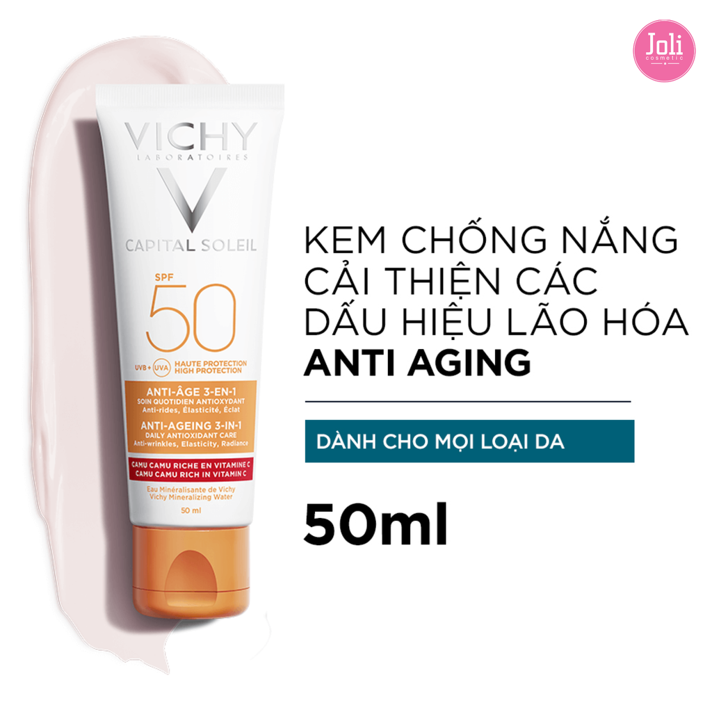 Kem Chống Nắng Chống Lão Hóa Vichy Capital Soleil Anti-Ageing 3-In-1 SPF50+ 50ml