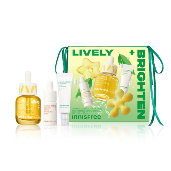 Bộ Dưỡng Ẩm Sáng Da 3 Món ( innisfree Vitamin C Green Tea Enzyme Brightening Serum 30ml + Serum 10ml + KCN Hyaluronic Moist 10ml)