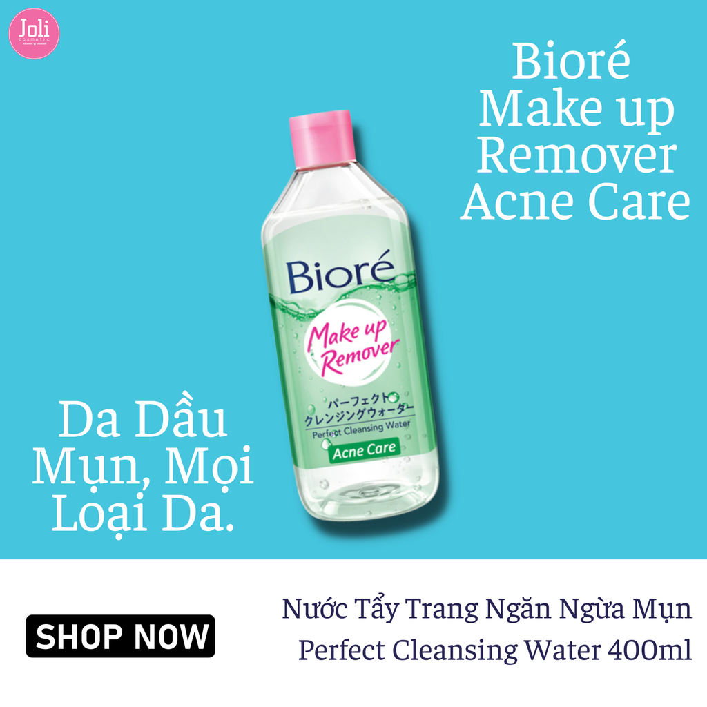 Nước Tẩy Trang Biore Ngăn Ngừa Mụn Makeup Remover Perfect Cleansing Water Acne Care 400ml