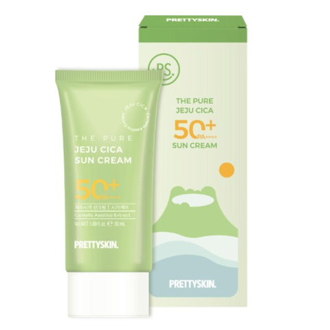 Kem Chống Nắng Dưỡng Ẩm Chiết Xuất Rau Má Prettyskin The Pure Jeju Cica Sun Cream SPF50+ PA++++ 50ml