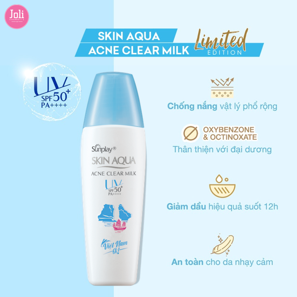 Sữa Chống Nắng Dưỡng Da Ngừa Mụn Sunplay Skin Aqua Acne Clear Milk SPF50+ PA++++ 25g