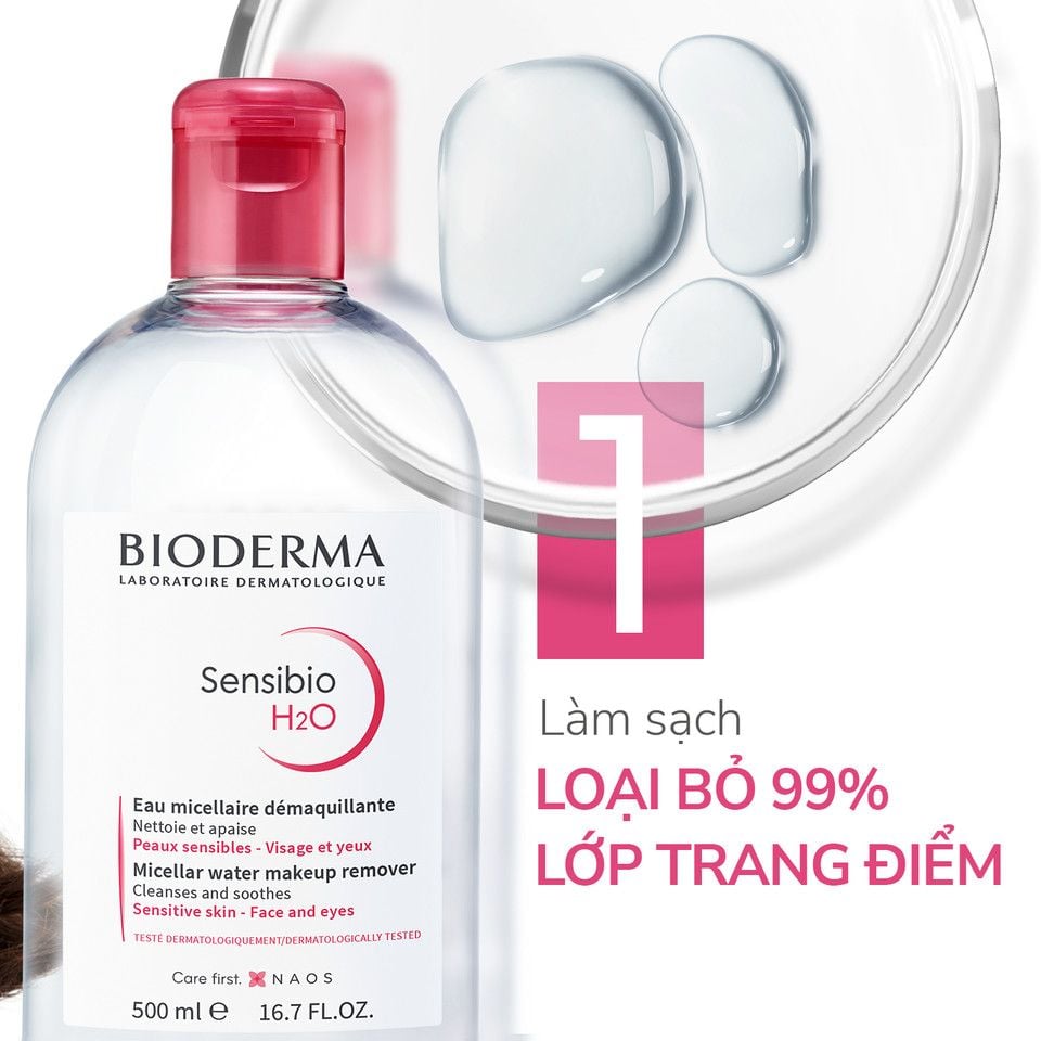 [COMBO] Nước Tẩy Trang Dành Cho Da Nhạy Cảm Bioderma Sensibio H2O 500ml