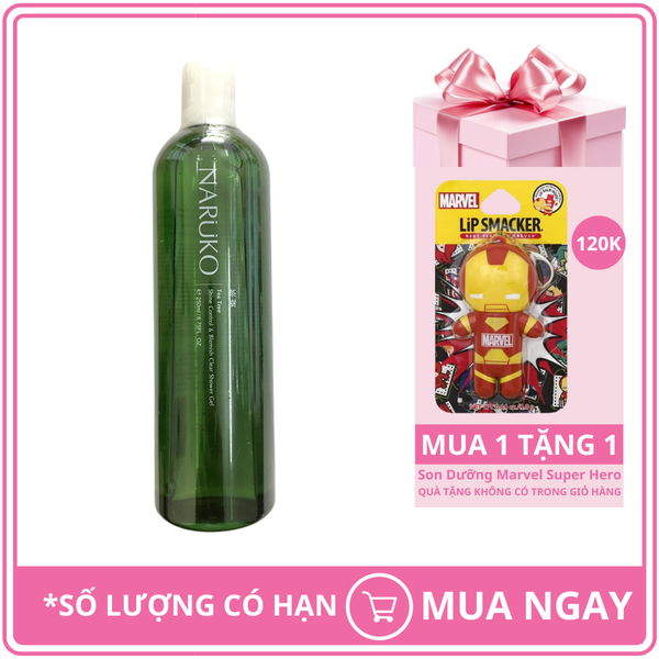 Sữa Tắm Trị Mụn Cho Cơ Thể Chiết Xuất Tràm Trà Naruko Tea Tree Shine Control & Blemish Clear Shower Gel 250ml