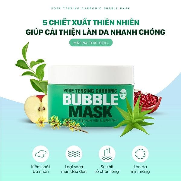 Mặt Nạ Đất Sét So Natural Pore Tensing Carbonic Bubble Mask 130g