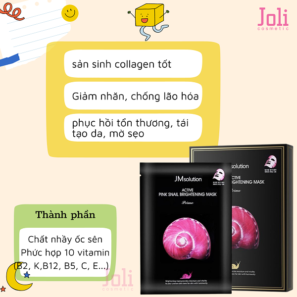 Mặt Nạ JM Solution Dưỡng Sáng Da Ốc Sên 30ml Active Pink Snail Brightening Mask Prime