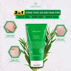 Sữa Rửa Mặt Làm Sạch Sâu Kiềm Dầu Derladie Herbal Extract Care Deep Cleansing Foam 150ml