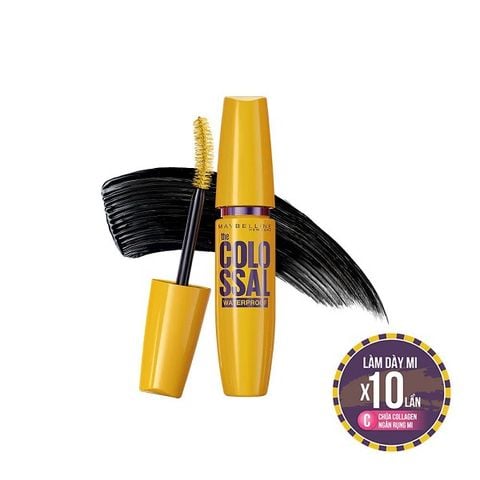 Mascara Maybelline Làm Dày Mi & Ngăn Rụng Mi Mascara Colossal Waterproof Black