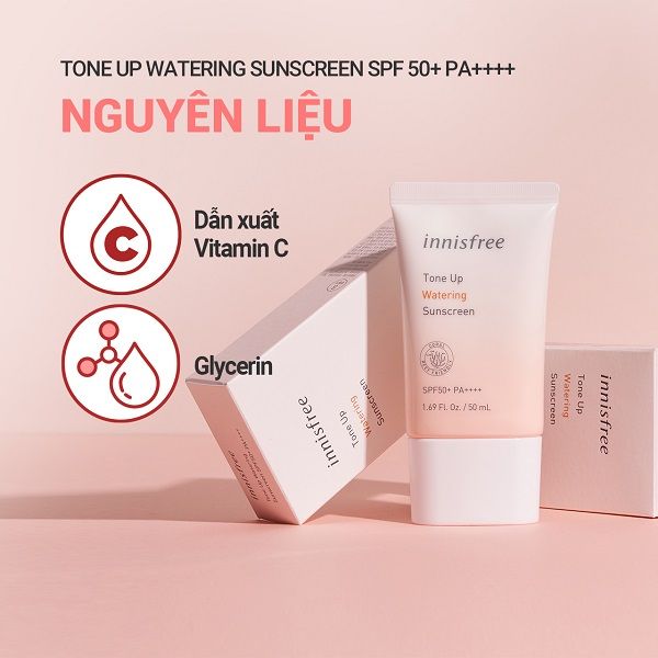 Kem Chống Nắng Innisfree Tone Up Watering Sunscreen SPF50+ PA++++ 50ml