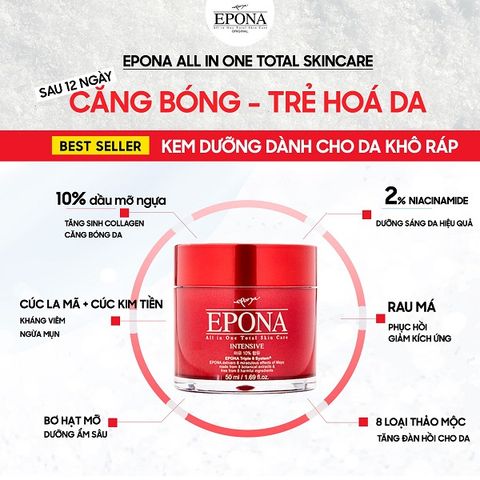 Kem Dưỡng Dầu Ngựa Làm Sáng Da Ngừa Lão Hóa Epona All-In-One Total Skin Care Intensive 50ml