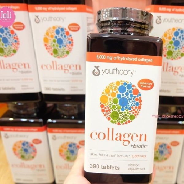 Viên Uống Youtheory Collagen Biotin 6000mg 390 Tablets