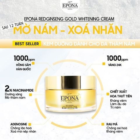 Kem Dưỡng Ngừa Nám Mờ Nhăn Chiết Xuất Hồng Sâm Epona Red Ginseng Gold 50ml