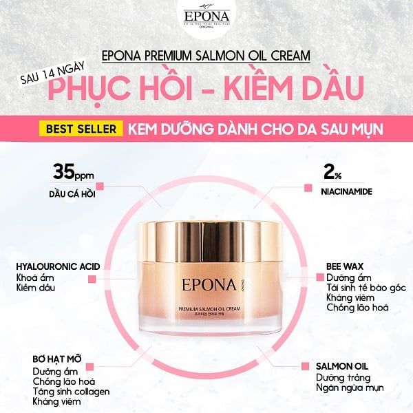 Kem Dưỡng Làm Sáng Da Chiết Xuất Cá Hồi Epona Premium Salmon Oil Cream 50ml