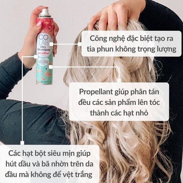 Dầu Gội Khô Colab Dry Shampoo Fragrance 200ml