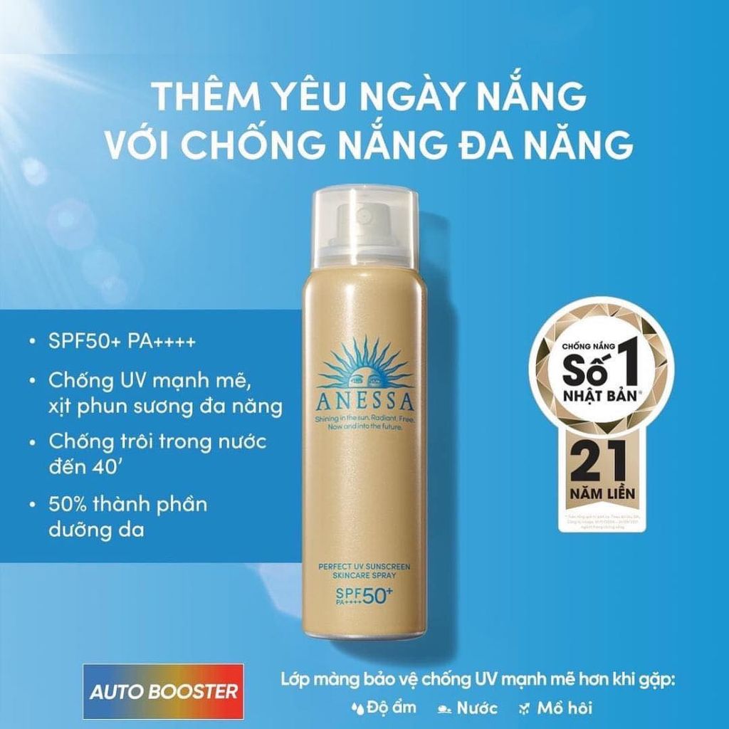 Xịt Chống Nắng Anessa Perfect UV Sunscreen Skincare Spray A SPF50+ PA++++ 60g