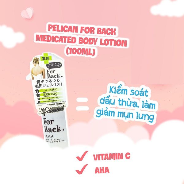 Xịt Làm Giảm Mụn Lưng Pelican For Back Medicated Body Lotion 100ml