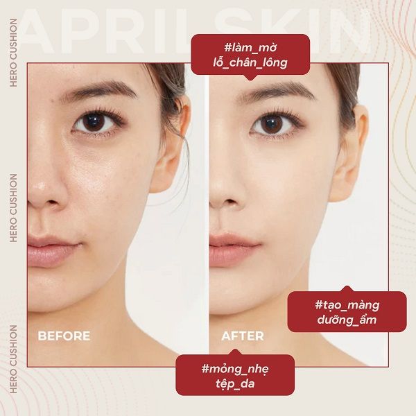 Phấn Nước Aprilskin Hero Cushion SPF50+ PA ++++ (Tặng Kèm Lõi)